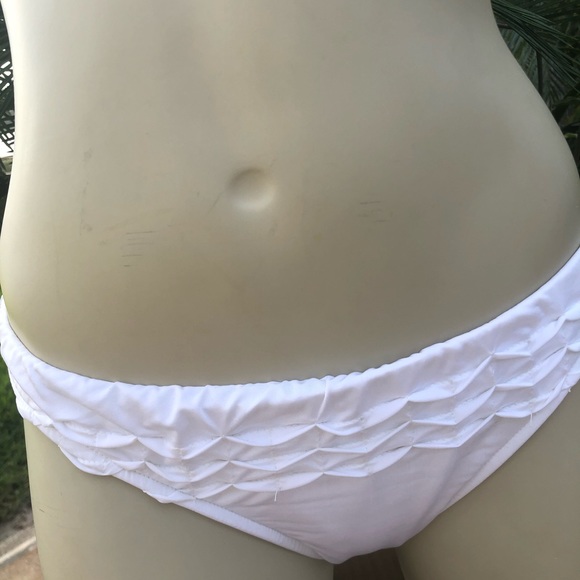 1 Sol Other - Women’s Solid White Hand Tucked Bikini Bottoms